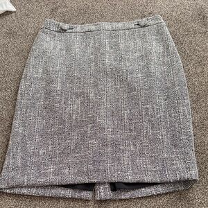 Ann Taylor Tweed Pencil Skirt Size 6 Black White Lined Classic Work Career